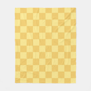 Geel Schaakbord Patroon Fleece Deken
