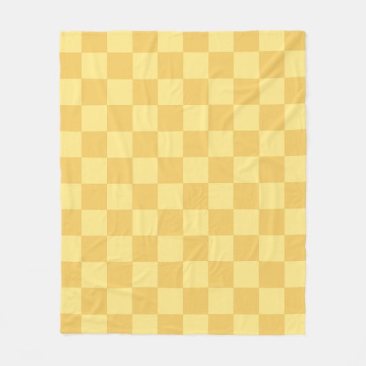 Geel Schaakbord Patroon Fleece Deken (Voorkant)