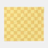 Geel Schaakbord Patroon Fleece Deken (Voorkant (Horizontaal))