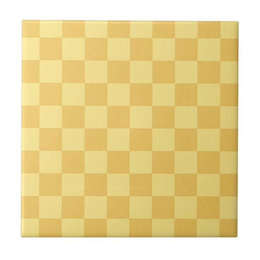 Geel Schaakbord Patroon Tegeltje (Voorkant)