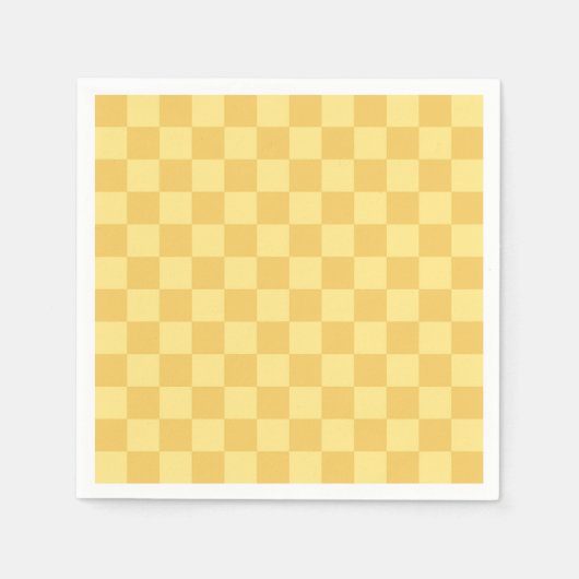 Geel Schaakbordpatroon Servet (Voorkant)