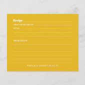 Geel Schattige Custom Couples Douche Recept Kaart (Voorkant)