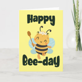 Geel Schattige Happy Bee-day Bumblebee gevouwen ka Programma