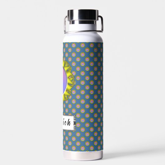 Geel schijflint door Kenneth Yoncich Waterfles (Achterkant)