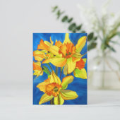 Geel schilderij van daffodil waterverf briefkaart (Staand voorkant)