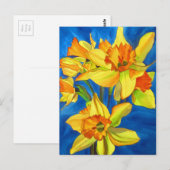 Geel schilderij van daffodil waterverf briefkaart (Voorkant / Achterkant)