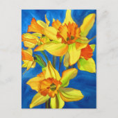Geel schilderij van daffodil waterverf briefkaart (Voorkant)