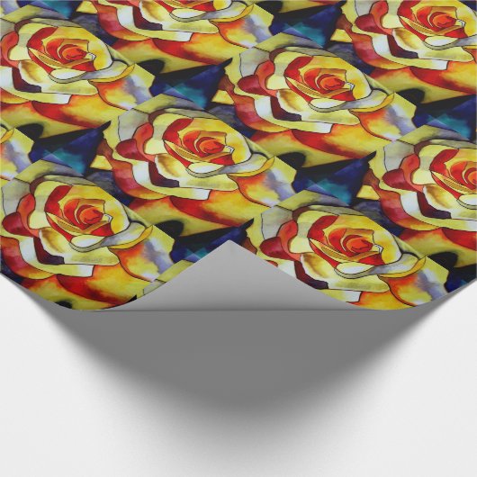 Geel schilderij van Freesia waterverf Cadeaupapier (Hoek)