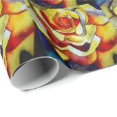 Geel schilderij van Freesia waterverf Cadeaupapier (Rol Hoek)