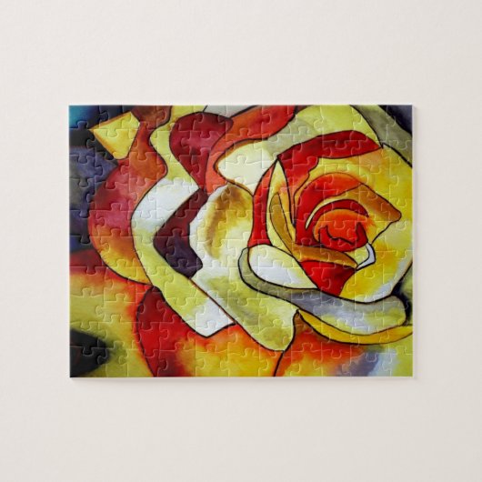 Geel schilderij van Freesia waterverf Legpuzzel (Horizontaal)