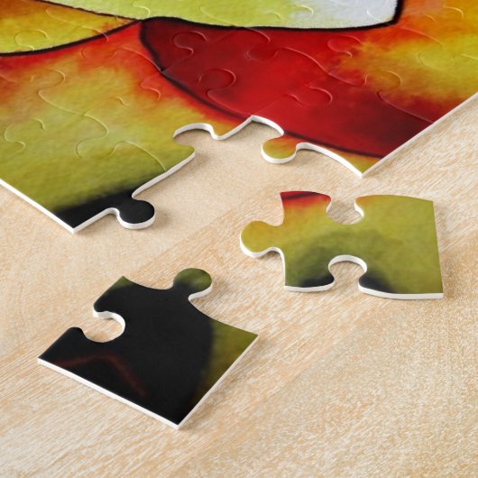 Geel schilderij van Freesia waterverf Legpuzzel (Zijkant)