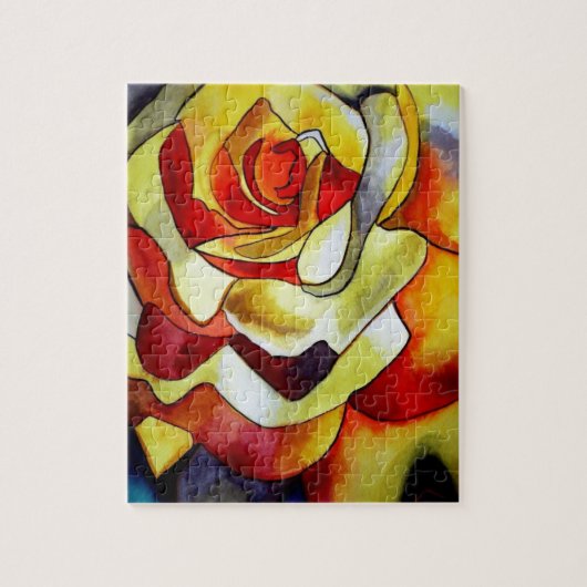 Geel schilderij van Freesia waterverf Legpuzzel (Verticaal)