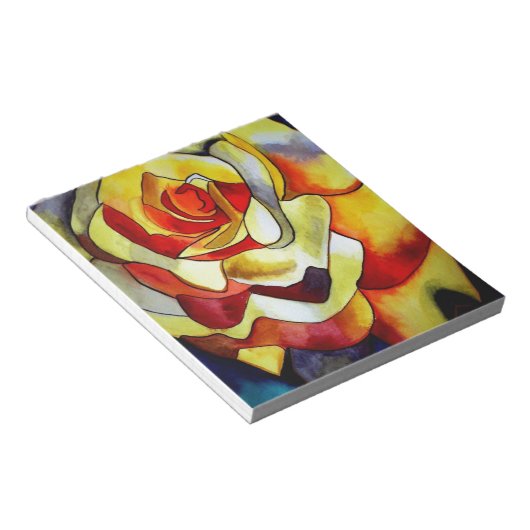 Geel schilderij van Freesia waterverf Notitieblok (Schuin)