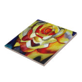 Geel schilderij van Freesia waterverf Tegeltje (Zijkant)