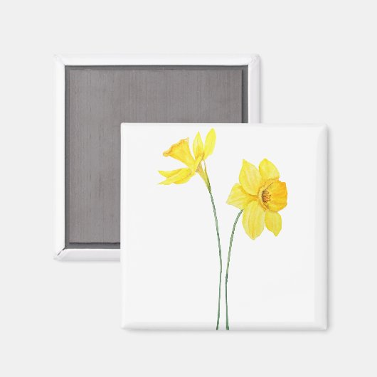 geel schilderij waterverf magneet (Voorkant / Achterkant)