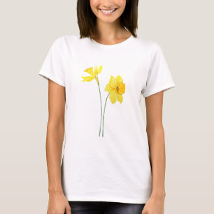 geel schilderij waterverf t-shirt