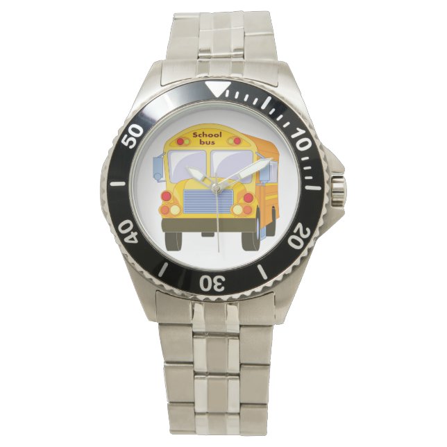 Geel School Bus Horloge (Voorkant)
