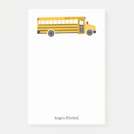 Geel schoolbus persoonlijke kantoorbenodigdheden post-it® notes