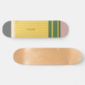 Geel schoolpotlood Grafisch gepersonaliseerd Persoonlijk Skateboard (Horizontaal)