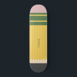 Geel schoolpotlood Grafisch gepersonaliseerd Persoonlijk Skateboard<br><div class="desc">Het is een potlood,  geen skateboard. Dit skateboard lijkt een klassiek geel schoolpotlood,  en het is klaar om gepersonaliseerd te worden met een naam of je eigen gezegde.</div>