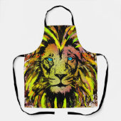 Geel Schort van de Lion Head - Lion Face Schort (Voorkant)