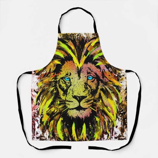 Geel Schort van de Lion Head - Lion Face Schort (Voorkant)