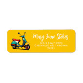 Geel SCOOTER Retouradreslabel | Gepersonaliseerd Etiket (Voorkant)