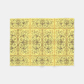 Geel scrollenpatroon fleece deken (Voorkant (Horizontaal))