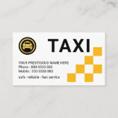 Geel selectievakje Taxi Service Visitekaartje (Achterkant)