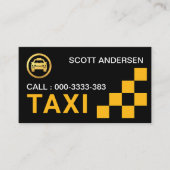 Geel selectievakje Taxi Service Visitekaartje (Voorkant)