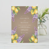 Geel Sering Botanische Romantische Bruiloft Kaart (Staand voorkant)