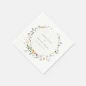 Geel Sering Wilde Bloem Cirkel Frame Bruiloft Servet (Hoek)