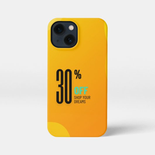 Geel "Shop Your Dreams"  iPhone Hoesje (Achterkant)