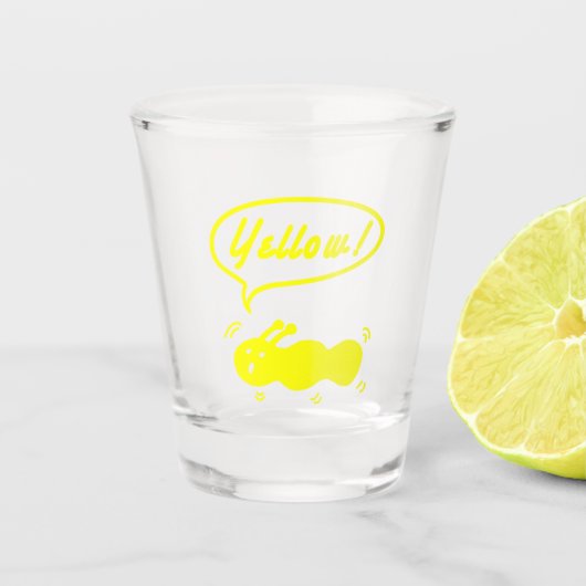 Geel! Shot glaasje Glas (Voorkant)