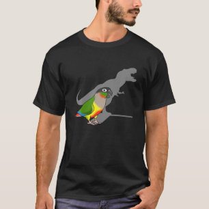 Geel Sided Conure Rex Funny Dinosaur Parrot Birb T-shirt