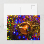 Geel sierblok, kleurrijke lichten briefkaart (Voorkant / Achterkant)