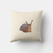 Geel Sierkussen met Happy Snail Kies Kleur (Achterkant)