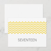 Geel Simple Chevron Table Number Briefkaart (Voorkant / Achterkant)