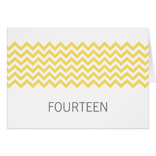 Geel Simple Chevron Table Number Kaart (Voorkant Horizontaal)