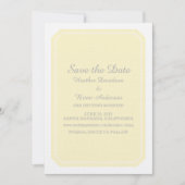 Geel Simply Elegant Save the Date Uitnodiging (Voorkant)