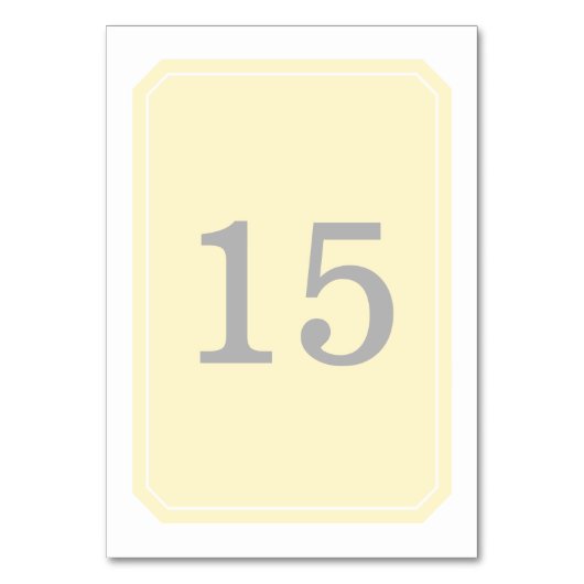 Geel Simply Elegant Table Kaart (Achterkant)