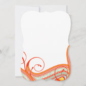 Geel Sinaasappel Aqua Mint Persimmon Paisley Weddi Kaart (Achterkant)