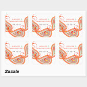 Geel Sinaasappel Aqua Mint Persimmon Paisley Weddi Vierkante Sticker (Vel)