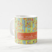  Geel Sinaasappel Azure Ribbons Stripes Mok (Voorkant links)