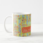 Geel Sinaasappel Azure Ribbons Stripes Mok (Links)