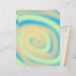 Geel Sinaasappel Blauw Swirl Scrapbook Papier