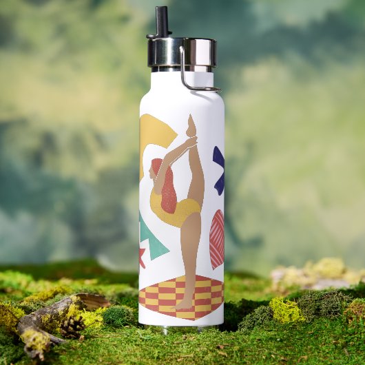 Geel Sinaasappel Blauw Zakelijk Waterfles (Buiten)