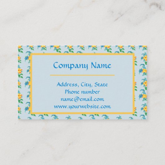 geel Sinaasappel bloembloem Visitekaartje (Achterkant)