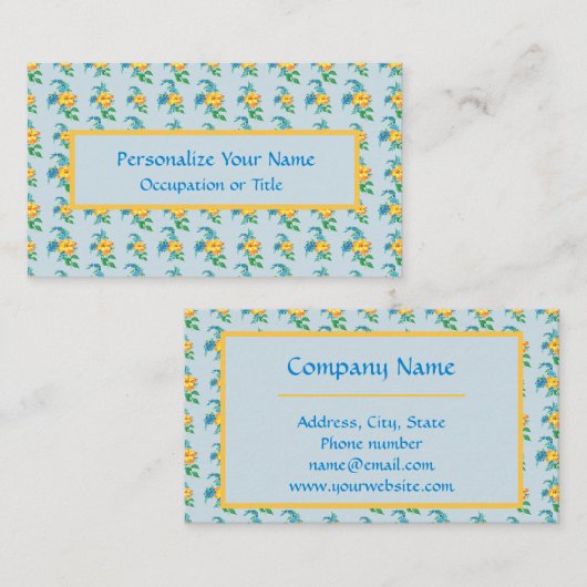 geel Sinaasappel bloembloem Visitekaartje (Voorkant / Achterkant)