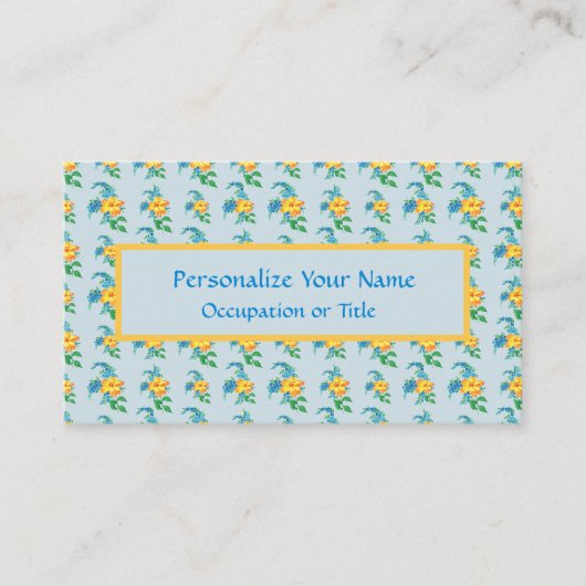 geel Sinaasappel bloembloem Visitekaartje (Voorkant)